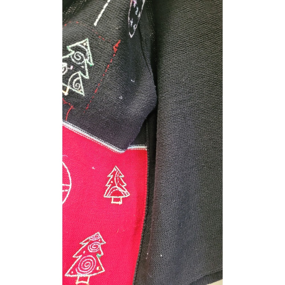 Karen Scott Christmas Cardigan‎ Sweater Trees And Ornaments Women's Size Medium - Picture 9 of 16